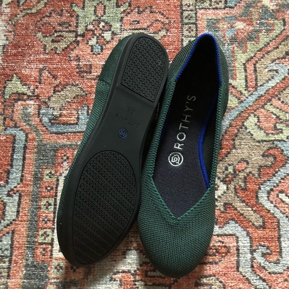 Rothys 6.5 emerald green retired color flats NEW - Picture 3 of 3